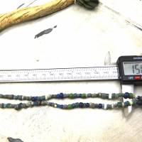antike kleine Glasperlen aus der Sahara - Djenné Perlen - grau,blau,grün - 30 cm Strang - je ca. 3-6mm Bild 6