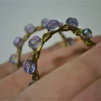 Creolen funkelnd in lila very peri violett 35 Millimeter Ohrringe handgemacht goldfarben Bild 2