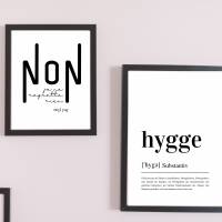 Design Poster |  HYGGE | Definition | Digital Print | Typo Bild | Kunstdruck | Duden Lautschrift | Gemütlichkeit | Happy Bild 4