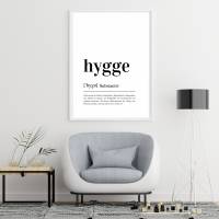 Design Poster |  HYGGE | Definition | Digital Print | Typo Bild | Kunstdruck | Duden Lautschrift | Gemütlichkeit | Happy Bild 7