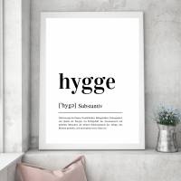 Design Poster |  HYGGE | Definition | Digital Print | Typo Bild | Kunstdruck | Duden Lautschrift | Gemütlichkeit | Happy Bild 8