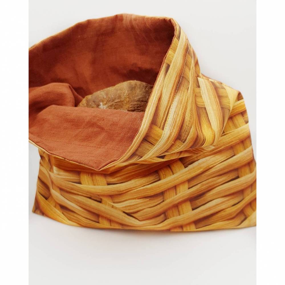 Brötchenbeutel, Brotbeutel, Brötchenkorb, Leinen