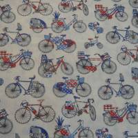 12,00 EUR/m Stoff Baumwolle Fahrrad, Bicycle, Fahrräder / blau, rot auf weiß Bild 3