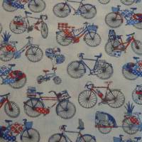 12,00 EUR/m Stoff Baumwolle Fahrrad, Bicycle, Fahrräder / blau, rot auf weiß Bild 6