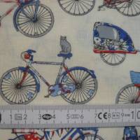 12,00 EUR/m Stoff Baumwolle Fahrrad, Bicycle, Fahrräder / blau, rot auf weiß Bild 8
