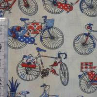 12,00 EUR/m Stoff Baumwolle Fahrrad, Bicycle, Fahrräder / blau, rot auf weiß Bild 9