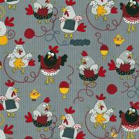 19,00 EUR/m Meterware Timeless Treasures strickende Hühner US-Designerstoff für Kissen Decken Taschen Strickbeutel Bild 1