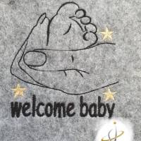 Mutterpasshülle Filzhülle Mutterpass Statement Welcome Baby Bild 4