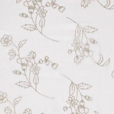 Deko-Stoff  Glimmer-Blumen Silber