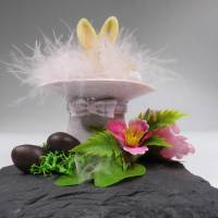 Ostereier - Ostern Tischdeko  Deko Hase aus dem Hut auf einer Schieferplatte Bild 4