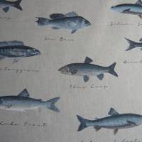 12,60 EUR/m Canvas Fische auf naturbeige Leinenoptik / See, Meer Bild 3