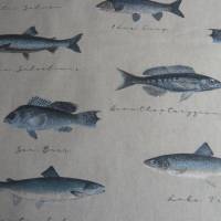 12,60 EUR/m Canvas Fische auf naturbeige Leinenoptik / See, Meer Bild 6