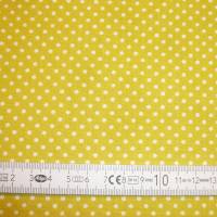 8,60 EUR/m Baumwolle - Punkte weiß auf gelb / Senfgelb / Senf / New mustard, 2mm Bild 8