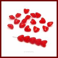 50  facettierte rote Herz-Perlen 12mm, Acryl Bild 1