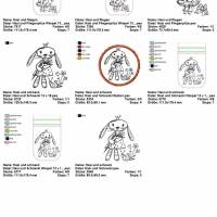 Digitale Stickserie Janeas World Kritzelhasen 10x10 - 13x18 cm (4x4-5x7") Stickrahmen Bild 3