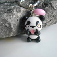 3 D Pandabär * frech *  Schlüsselanhänger Glücksbringer kawaii Bild 1