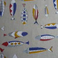 12,60 EUR/m Canvas bunte Fische auf naturbeige Leinenoptik / See, Meer Bild 5