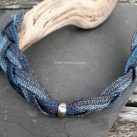 Halskette, Jeans Upcycling Geflochten Bild 3