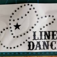 Aufkleber (Sticker) Line-Dance, Hut mit Sternen, schwarz Bild 1