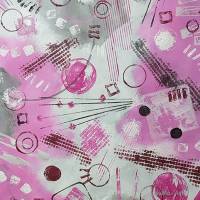 Acrylbild harmonisches Farbspiel Pink mit geometrischen Formen auf Malpapier, ungerahmt, Wandbild, Kunst Bild 5