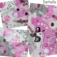 Acrylbild harmonisches Farbspiel Pink mit geometrischen Formen auf Malpapier, ungerahmt, Wandbild, Kunst Bild 6