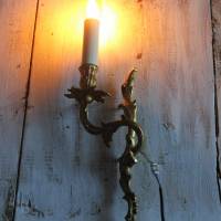 Vintage Wandleuchte Kerzenlampe gold Bild 2