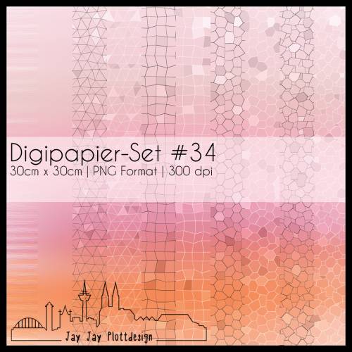 Digipapier Set #34 (altrosa, pink, orange) zum ausdrucken, plotten, scrappen, basteln und mehr