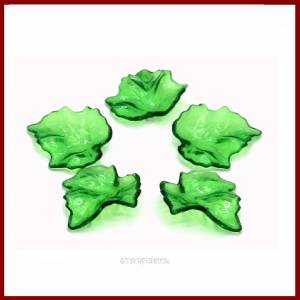 20 Anhänger Charms Ahorn- Blätter grün transparent  glänzend 24mm  Acryl Bild 1