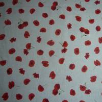 12,60 EUR/m Dekostoff Mohnblumen rot auf hellbeige Leinenoptik Bild 2