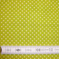 9,50 EUR/m Baumwolle - Punkte weiß auf grün / Kiwi, 2mm Bild 2