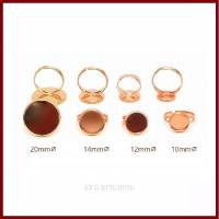 1 Ring Rohling für Cabochons (20/14/12/10mm) Fassung,rosé vergoldet, Ringgröße verstellbar Bild 1
