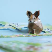 Postkarte "Osterhase" zum Selberbauen. Bastelbogen Mini-Kaninchen DIY 210x105mm Art-Edition Bild 1