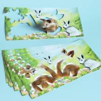 Postkarte "Osterhase" zum Selberbauen. Bastelbogen Mini-Kaninchen DIY 210x105mm Art-Edition Bild 2