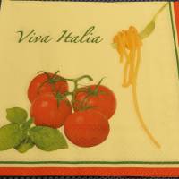 5 Servietten / Motivservietten Italien / Spaghetti / Tomaten / Basilikum/ Essen / Speisen / Obst / Gemüse / Eis / Süsses Bild 1