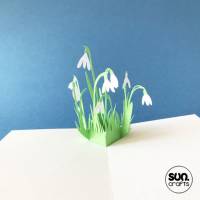 Plottdatei 3D Pop Up Karte Schneeglöckchen, Frühling, Ostern, Geburtstag Bild 1