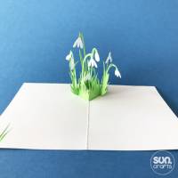Plottdatei 3D Pop Up Karte Schneeglöckchen, Frühling, Ostern, Geburtstag Bild 3