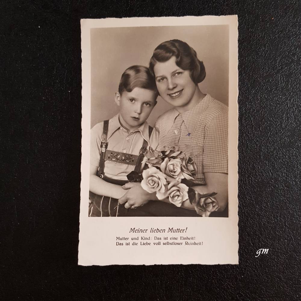 Postkarte, vintage, Fotokarte, Glückwunschkarte zum Muttertag, ca. 1940, unbeschrieben, Muttertag, Bild 1