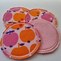 4er Set Kosmetikpads, rund "Äpfel" in rosa / pink-orange von he-ART by helen hesse Bild 1