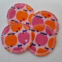 4er Set Kosmetikpads, rund "Äpfel" in rosa / pink-orange von he-ART by helen hesse Bild 2