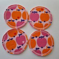 4er Set Kosmetikpads, rund "Äpfel" in rosa / pink-orange von he-ART by helen hesse Bild 3