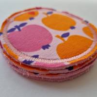 4er Set Kosmetikpads, rund "Äpfel" in rosa / pink-orange von he-ART by helen hesse Bild 4