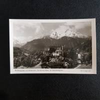 vintage, Postkarte, Ansichtskarte, Berchtesgaden mit Watzmann, Steinerem Meer mit Schönfeldspitze, ca. 40/50er Jahre, Bild 1