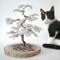 Bonsai Baum / Lebensbaum aus Aluminiumdraht in Braun und Silber/ Handgemachte Dekoration im Boho Look Bild 10