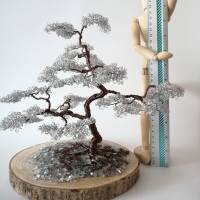 Bonsai Baum / Lebensbaum aus Aluminiumdraht in Braun und Silber/ Handgemachte Dekoration im Boho Look Bild 3