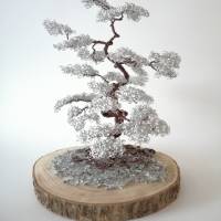 Bonsai Baum / Lebensbaum aus Aluminiumdraht in Braun und Silber/ Handgemachte Dekoration im Boho Look Bild 5