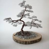 Bonsai Baum / Lebensbaum aus Aluminiumdraht in Braun und Silber/ Handgemachte Dekoration im Boho Look Bild 7