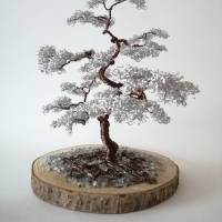 Bonsai Baum / Lebensbaum aus Aluminiumdraht in Braun und Silber/ Handgemachte Dekoration im Boho Look Bild 8