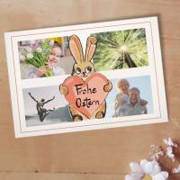 Osterkarte Hase mit Herz 4 Fotos Printable DIY Bild 1