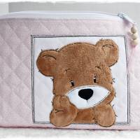 Kosmetik-/Windeltasche rosa mit Teddy, personalisierbar Bild 8