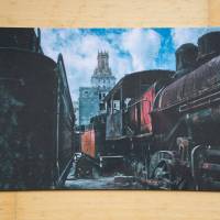 Eisenbahn Kuba Fotografie Brettchen aus Melamin, spülmaschinenfest, Schneidebrett 14 x 23 cm Frühstücksbrettchen Bild 2